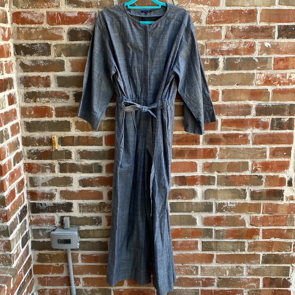 Soeur Gray Wide-Leg Jumpsuit with Tie Waist